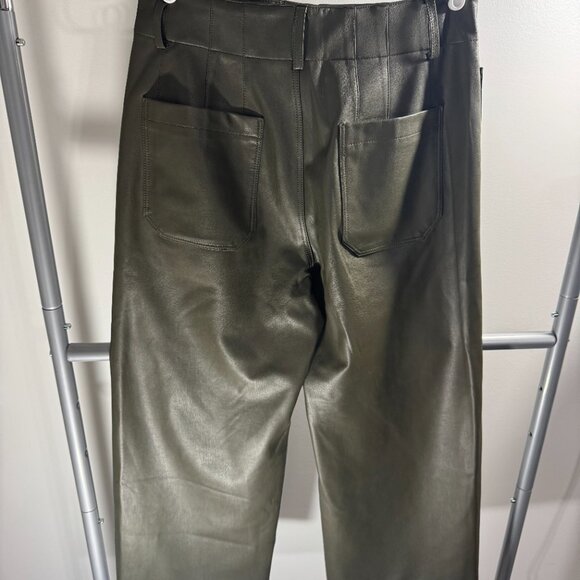 Women's - Anthropologie - The Colette Cropped Wide-Leg Pants by Maeve: Faux-Lea - Picture 4 of 4